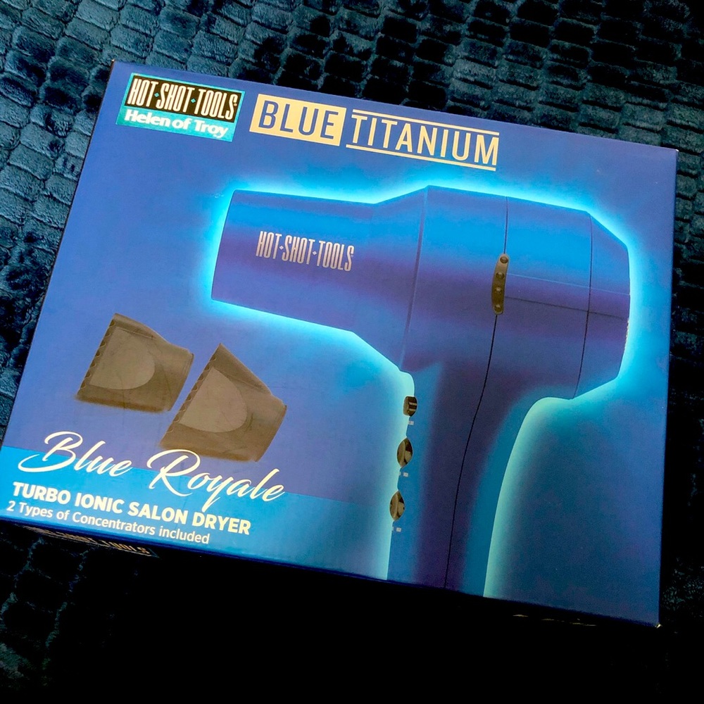 Hot Shot Tools Blue Titanium Blow Dryer Brand New